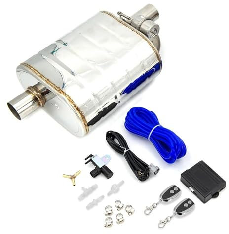 DZSCHUNLUSM Auspuffblenden 2/2,5/2,75/3 Zoll Auspuffschalldämpfer Mit Dump-Vakuumventil Auspuffausschnitt Fernbedienungsset Pumpensteuerung Auspuffendrohr(51MM Left Control)