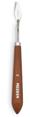 MEEDEN Artist Palette Painting Knife: 8.11 Flexible Stainless Steel Art Pallet Scraper Knife with Wood Handle for Oil, Acrylic, Color Mixing, #2 | Art Pallet Scraper Knife with Wood Handle for Oil, Acrylic, Color Mixing