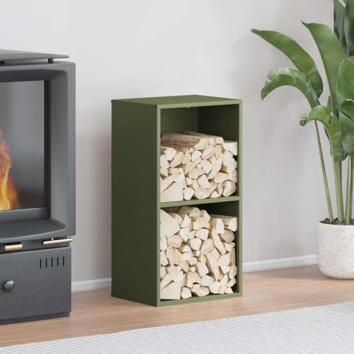 Lechnical Firewood Rack Olive Green 40x30x75 cm Cold-rolled steel-864194