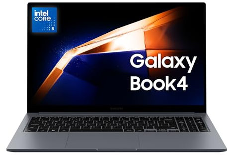 Samsung Galaxy Book4, 3 anni di garanzia, Processore Intel Core 5, 16GB RAM, 512GB, Laptop 15.6 LED IPS Full HD, Windows 11 Home, Gray [Versione Italiana]