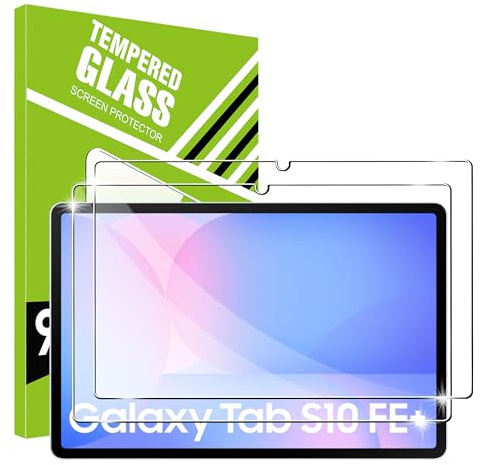 FDHYFGDY 2 Stück Schutzfolie für Samsumg Galaxy Tab S10 FE Plus/S10 FE+ Panzerglas, Kratzfest, blasenfrei, Härtegrad 9H, HD Displayschutzfolie Screen Protector