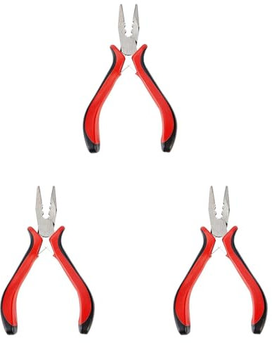 GREOHNMPAW 3 Pack 45 Steel Jewelry Bead Crimper Tools Crimping Plier for Jewelry Making Red