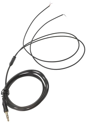 STOBOK 3.5mm to Bare Wire Stereo Cable, 1.5m Right Angle Male Connector, Oxygen-free Copper Earphone Wire for Diy Repairs