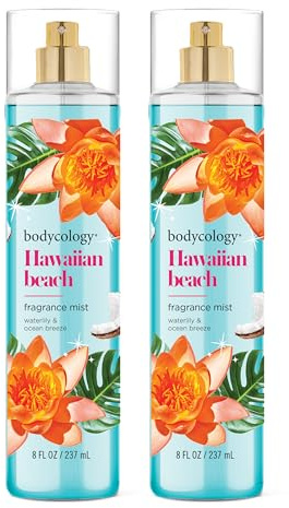 Bodycology Long-Lasting Fragrance Body Mist, Hawaiian Beach, 8 fl oz (Pack of 2)