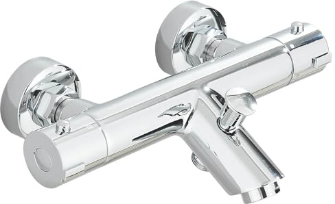 Badewannenarmatur mit Thermostat Duscharmatur Aufputz Mischbatterie Badewanne Thermostat Chrom,Duscharmaturen Thermostat Armatur Badewanne mit 38 °C Sicherheitstaste