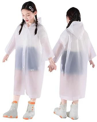 PAIDAXING Rain Coats for Kids UK Portable EVA Waterproof Rain Poncho Boys Girls Clear Rainwear with Hood Reusable Toddler Rain Jacket Cape for Travel Outdoor Climbing Cycling Hiking Camping