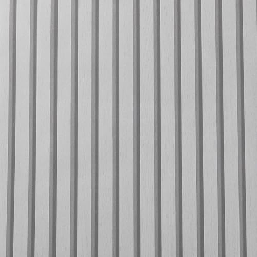Swehooirt Wood Slats Wallpaper Pale Gray Wallpaper Panel Wood Grating Rustic Wooden Slat Wall Panelling for Bedroom Living Room Hallway Stairs Lounge Hall