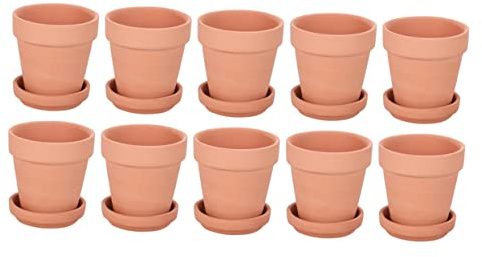 MERRYHAPY 10 Juegos Macetas de Cerámica Roja para Plantas Macetas Pequeñas de Barro con Base para Cactus Suculentas y Decoración del
