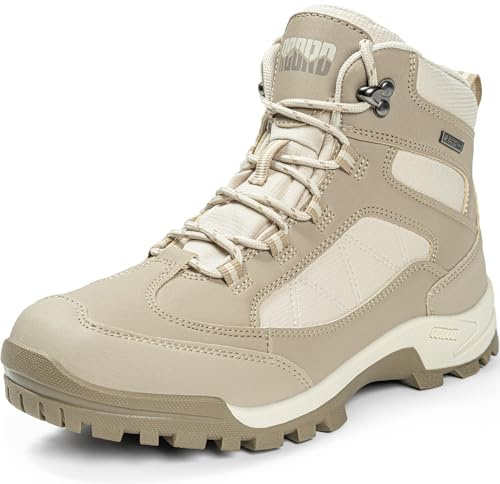 R CORD Womens Hiking Boots Waterproof Mid-Cut Hiking Boots Womens Non-Slip Hiking Shoes Outdoor Trekking Camping Trail Outdoor Sand Size 8