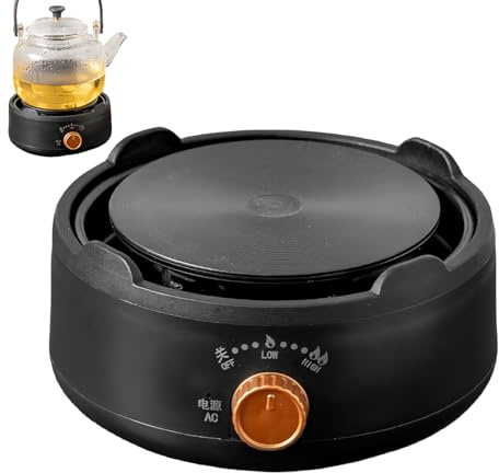 Fyrdyn Piastra Elettrica Piccola | Fornello Elettrico Portatile,Piastra Cucina Riscaldatore Caffè Controllo Regolabile Scaldabiberon Tè per Viaggio Campeggio Picnic Hotel Casa