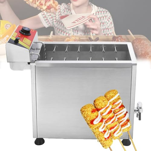 Feiphla Corn Dog Fryer Commercial 3000W Cheese Hot Dog Sticks Maker Machine Cheese Hot Dogs Sticks Frying Machine Adjustable Temperature Control Electric