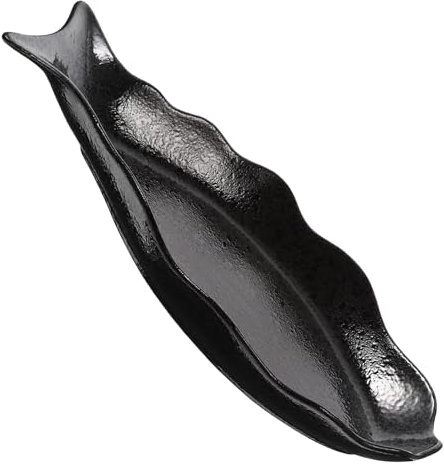 Warmhm Ceramic Fish Serving Dish Large Japanese Style Black