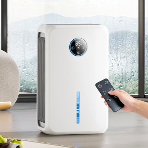 pealiritansemen Deumidificatori per La Casa, Serbatoio d'Acqua da 2,2 L + Illuminazione RGB, Deumidificatori Silenziosi per Il Bagno, Timer 0-12 Ore, con modalità Sospensione E Spegnimento Automatico