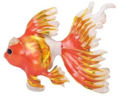 Luxuriöse goldfarbene Fisch-Brosche aus Metalllegierung, emaillierter Anhänger, wandelbare Anstecknadel für Damen, Party-Outfit, Accessoire, eleganter Fischverschluss, eine Größe, Wie beschrieben