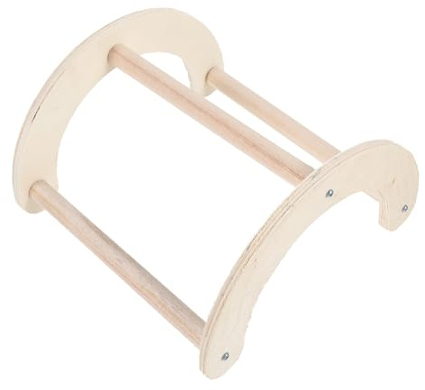 BETOOKY Holz Hühnerstange und Papageienstange für Spielende Vögel Synthetisches Material Beige Fördert Gleichgewicht und Bewegung im Käfig