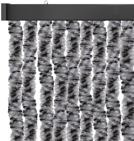 Arsvita Flauschvorhang 90x220cm (Anthrazit-Schwarz), Perfekter Insekten- und Sichtschutz für Ihre Balkon- und Terrassentür, viele Farben