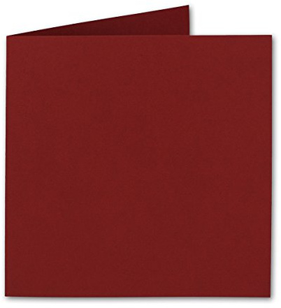Quadratische Falt-Karten 15 x 15 cm - Dunkelrot - 50 Stück - formstabil - für Drucker geeignet - für Grußkarten, Einladungen & mehr