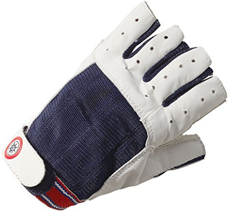Compass Segelhandschuh Jolle Leder Kurze Finger Farbe blau/grau, Größe D: 9