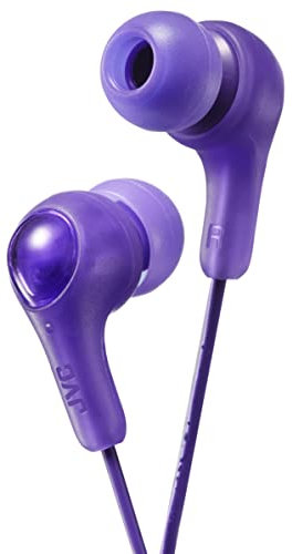 JVC Gumy in Ear Earbud Headphones, Powerful Sound, Comfortable and Secure Fit, Silicone Ear Pieces S/M/L - HAFX7V Purple, Small