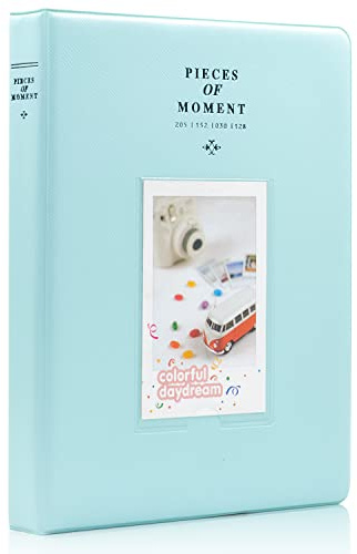 Ablus 128 Pockets Mini Photo Album - Fits for Fujifilm Instax Mini 11 Mini 9 Mini 8 Mini 90 Mini 25, Polaroid Snap PIC-300, Kodak Mini 3-Inch Film(Ice Blue)