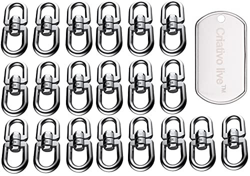Criativo live M4 Doppelendiger Drehhaken – 20 Stück Edelstahl-Bügelringverbinder (Augen-zu-Augen-Design)
