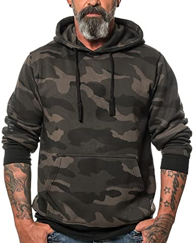 ROCK-IT Apparel® Sweat a Capuche Homme Worker Hoodie Sweatshirt Pullover Hoody Taille S-5XL qualité 330g et très Doux Couleur Noir Camouflage blu Rosso Grigio