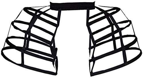 Pannier Petticoat Women Victorian Bustle Cages Hoop Skirt Cage Skirt for Women (Black 4 Hoops)