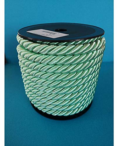PIZZITALIANI Passamaneria decorativa - Cordone Intrecciato 10mm x 10m, VERDE GEMMA – Corda Decorativa flessibile, Cordoncino per decorazioni e Artigianato, Made in Italy