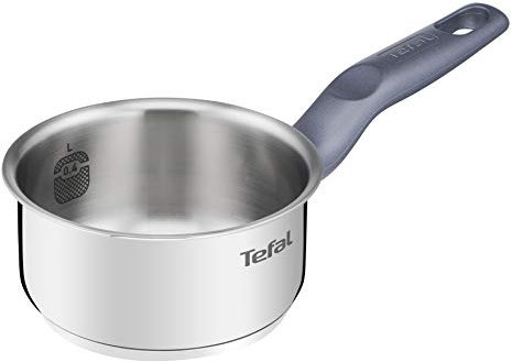 Tefal Daily Cook Casserole de 12 cm, compatible avec induction, sans adhésif, capacité de 0,4 l, fond renforcé, passe au lave-vaisselle et au four, en acier inoxydable