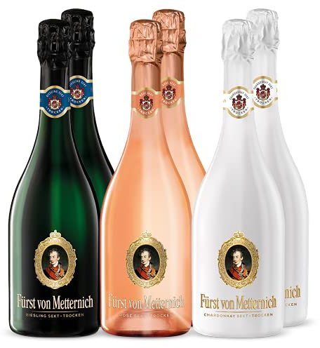 Mischpaket aus 6 Flaschen Fürst von Metternich (6x0,75l) - bestehend aus 2 x 0,75l Riesling, 2 x 0,75l Rosé und 2 x 0,75l Chardonnay