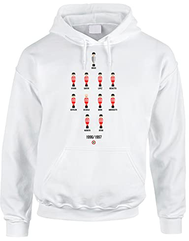 fashwork Felpa Tifoso Calcio Uomo Formazione biancorossi Coppa Italia Stagione 1996-1997 - Vintage Football - Nostalgia - Felpa con Cappuccio