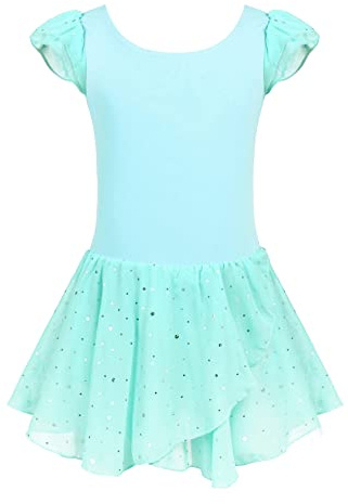 Trudge Vestito da Balletto in Cotone a Maniche Corte per Ragazze e Bambini con Gonna Tutu per Ballo