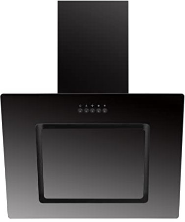 Respekta Campana extractora ahorra espacio/Campana extractora inclinada de 60 cm/Pantalla de cristal con estructura metálica en negro/Función de extracción y recirculación / CH22010SBZ / 54-62dB