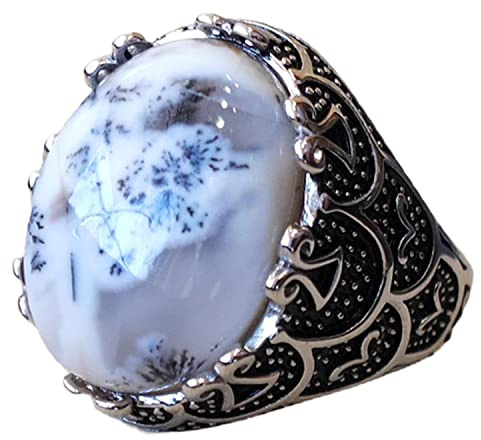 Echter blauer Kupfer-Türkis-Edelstein-ethnischer Ring, halbedler schwerer Herrenring, exklusiver teurer Ring, oxidierter Silberring, schöner Vatertagsring