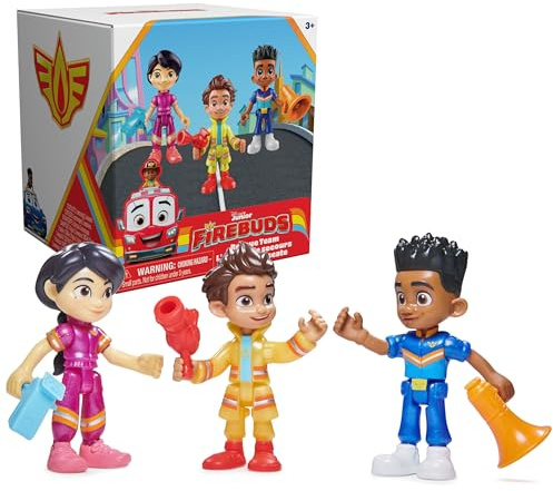 Disney Junior Firebuds Paquete de Regalo de Figuras de acción con 3 Juguetes coleccionables para niños: Bo, Jayden y Violet y Accesorios, para Edades de 3 años en adelante