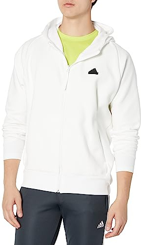 adidas Men's Z.N.E. Premium Full-Zip Jacket, White, Medium