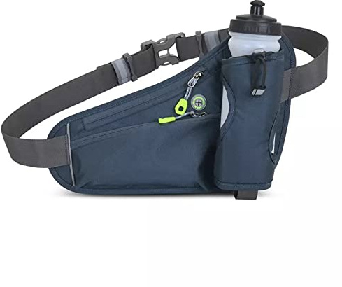 HOTEMIA Fanny Pack with Water Bottle Holder, Hydration Running Belt for Men Women Adjustable Strap Waist Bag Suitable for Hiking Running Walking Jogging Camping (Bottle Not Included) (Dark Grey)