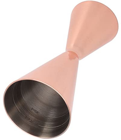 Tnfeeon Jigger de Cóctel de Acero Inoxidable, Jigger Doble de Cóctel Jigger de Medición de Vino Innovador de Acero Inoxidable Jigger de Medición de Coctelería 1/2 Oz (Recubrimiento de Cobre)