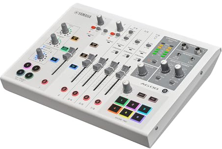 Yamaha AG08 Mezclador de bucle invertido de transmisión en vivo de 8 canales, interfaz USB con Steinberg Software Suite