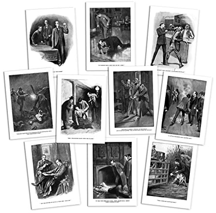 Strand Clothing Sherlock Holmes Illustrations Postcards Set of 10 - Sidney Paget Original Art Postcard Set