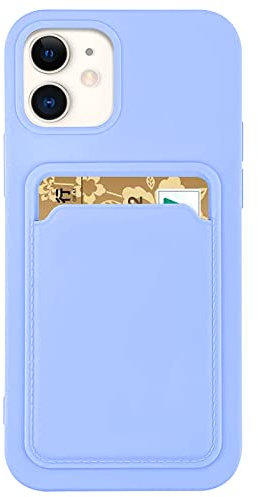 STICHY Portacarte Custodia morbida in silicone per iPhone 13 11 12 14 Pro Max Mini XS XR X 6S 6 8 7 Plus SE Custodia a portafoglio Candy, viola lilla, per iPhone 13 Mini