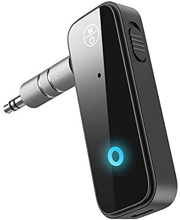 Brifit Récepteur Bluetooth 5.0 Voiture, Adaptateur Bluetooth Jack 3.5mm sans Fil 2 en 1, AUX Transmetteur Audio Bluetooth avec Faible Latence, Plug and Play pour Stéréo Voiture, Stéréo Domestique