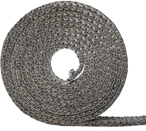USTNIR Joint Insert Cheminée, Joints Tressé Auto-adhésive pour Poêle, Cheminée, Tube Poele, Porte de Four, Joints D'étanchéité Résistante à la Chaleur (3mm x 10mm x 2m)