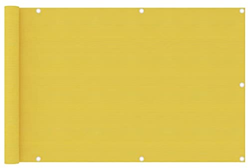 KTHLBRH Balkon-Sichtschutz Gelb 90x400 cm HDPE, Sichtschutz Zaun, Balkonmarkisen, Balkonsichtschutz - Privatsphäre und stilvolle Dekoration für Ihren Balkon