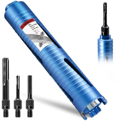 DaduoRi 2 Dry Core Drill Bit for Brick and Block with 3 Adapters Included: SDS Plus, SDS Max and 1/2 Hex Shank, 9.5 Drilling Depth Core Bits for Concrete, Brick, Masonry, 5/8-11 Thread