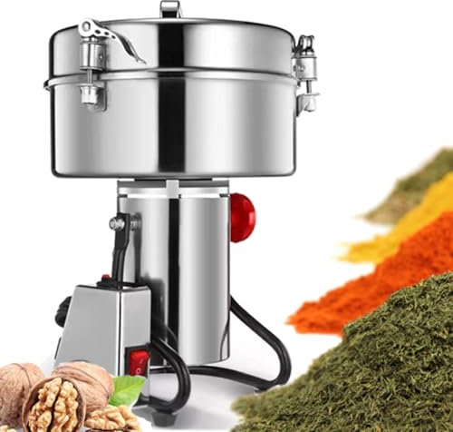 ZyKnaurral Macinino Elettrico per Cereali, macinaspezie, macinatura ad Alta velocità 32000 Giri/min con Protezione da sovraccarico, Adatto per Noci/Chicchi di caffè/Riso,4500g