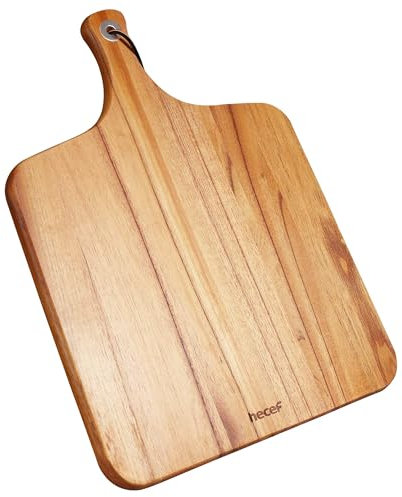 hecef Tabla de Quesos de Madera 31 cm, Tabla para Quesos y Aperitivos de Placa, Tabla Cortar Cocina, Bandejas para Servir Comida, Tabla de Aperitivos con Mango för Regalo Abuela Dia de la Madre