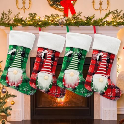 xiaozhifu 4 piezas Calcetín de Navidad Botas de Navidad Creativas Personalizadas Calcetas de Navidad Decoración de Navidad para Fiesta de Navidad Decoración