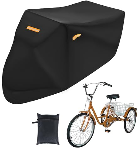 Adult Tricycle Cover Electric Tricycle Covers, Strong UV Protection & Windproof, Waterproof, Heavy Duty Oxford Cloth Tricycle Cover, Black