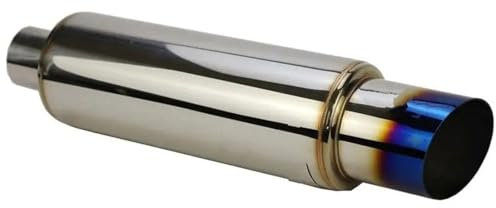 Auto Abgasrohr Auto-Auspuffrohr-Schalldämpfer, Schwanz, Universelle Edelstahl-Auspuffanlagen, Rennschalldämpfer, 2 Zoll, 2,5 Zoll Schräger Auslass Abgasrohrleitungen(2 inch Inlet)